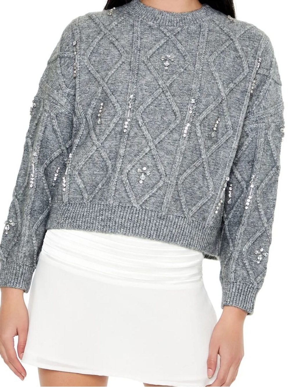 NWTS Forever 21 MARLED FAUX GEM SWEATER Size Small